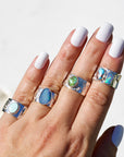 Floral Aplique Opal Ring