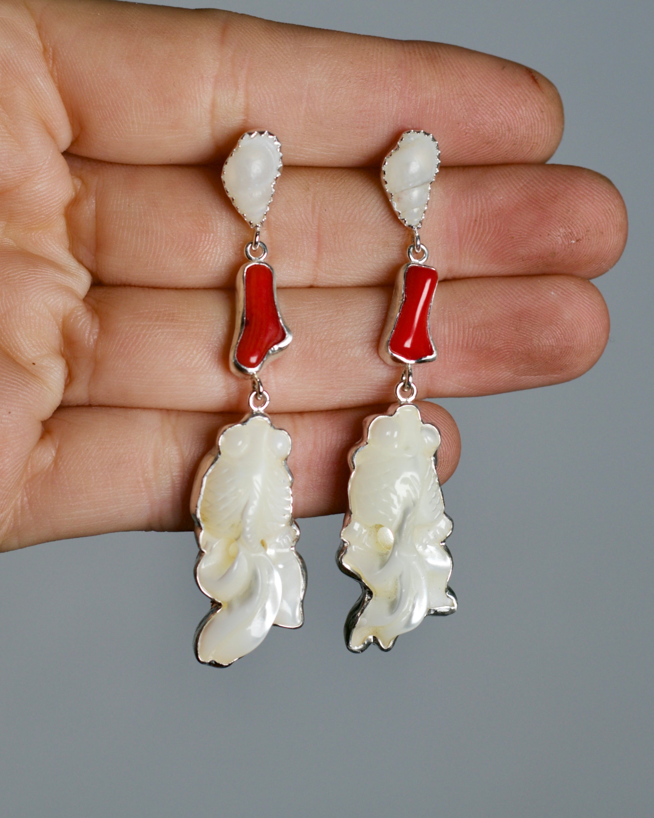 Carved Fish Earrings