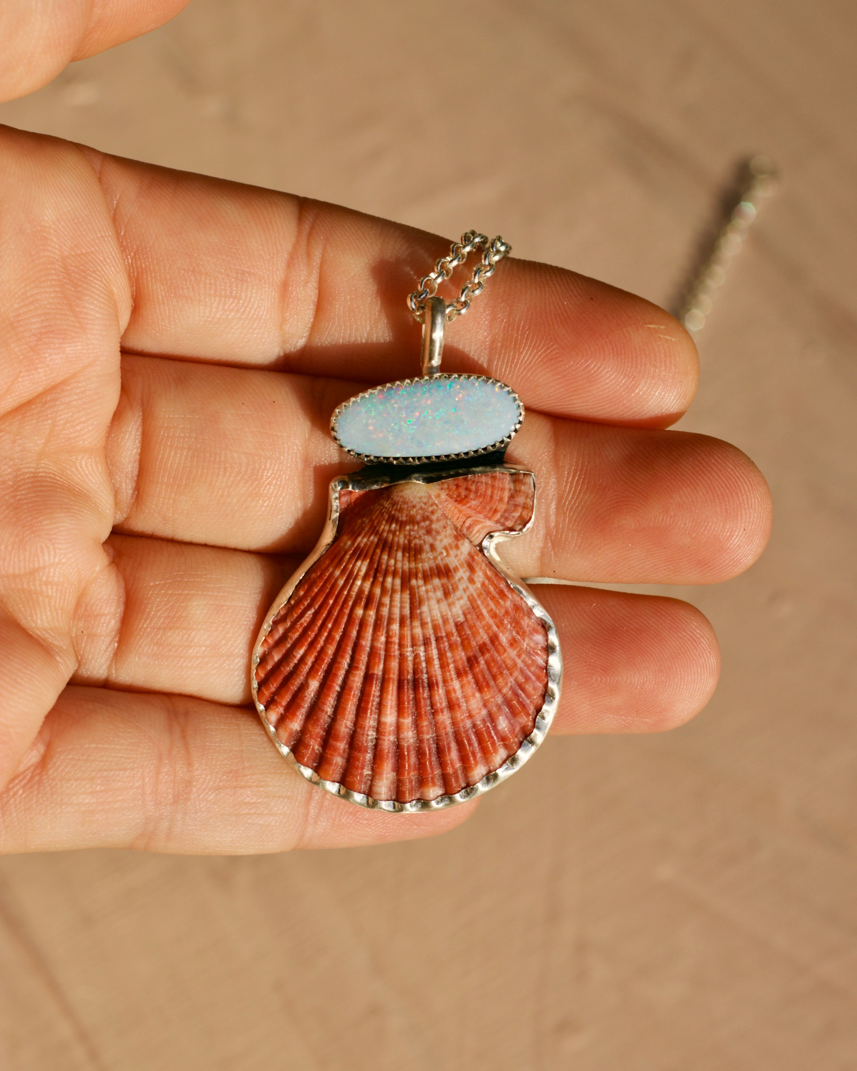 Opal and Shell Necklace