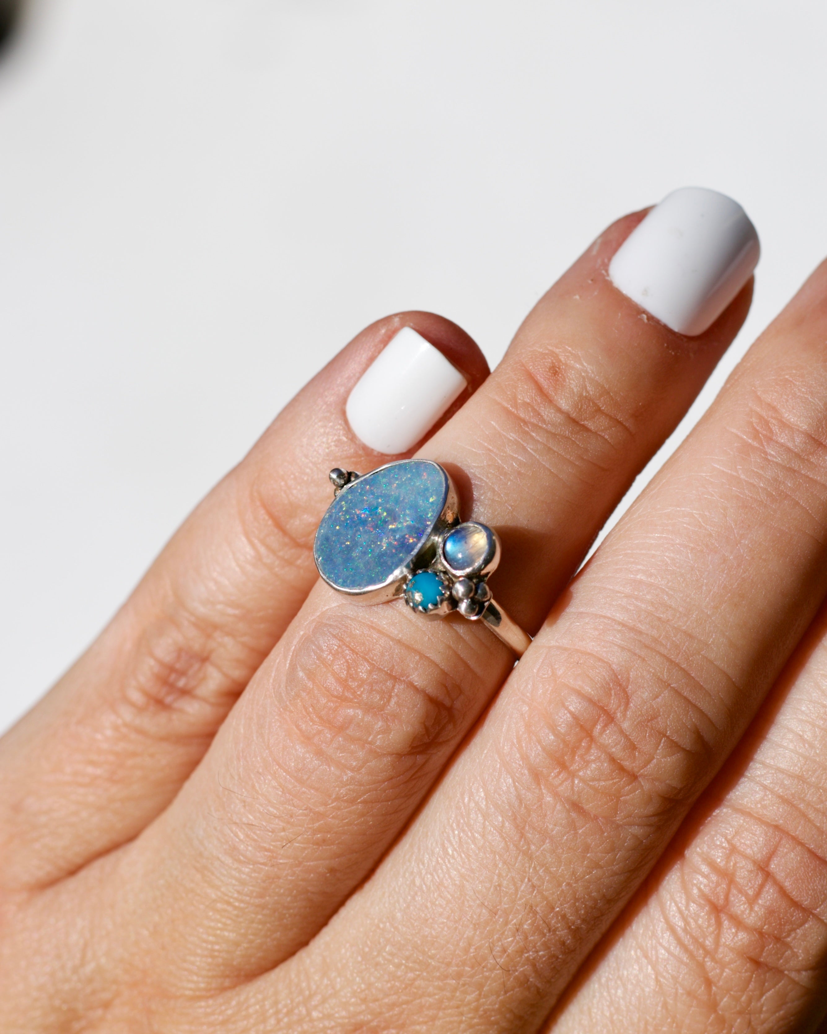 Opal cluster ring