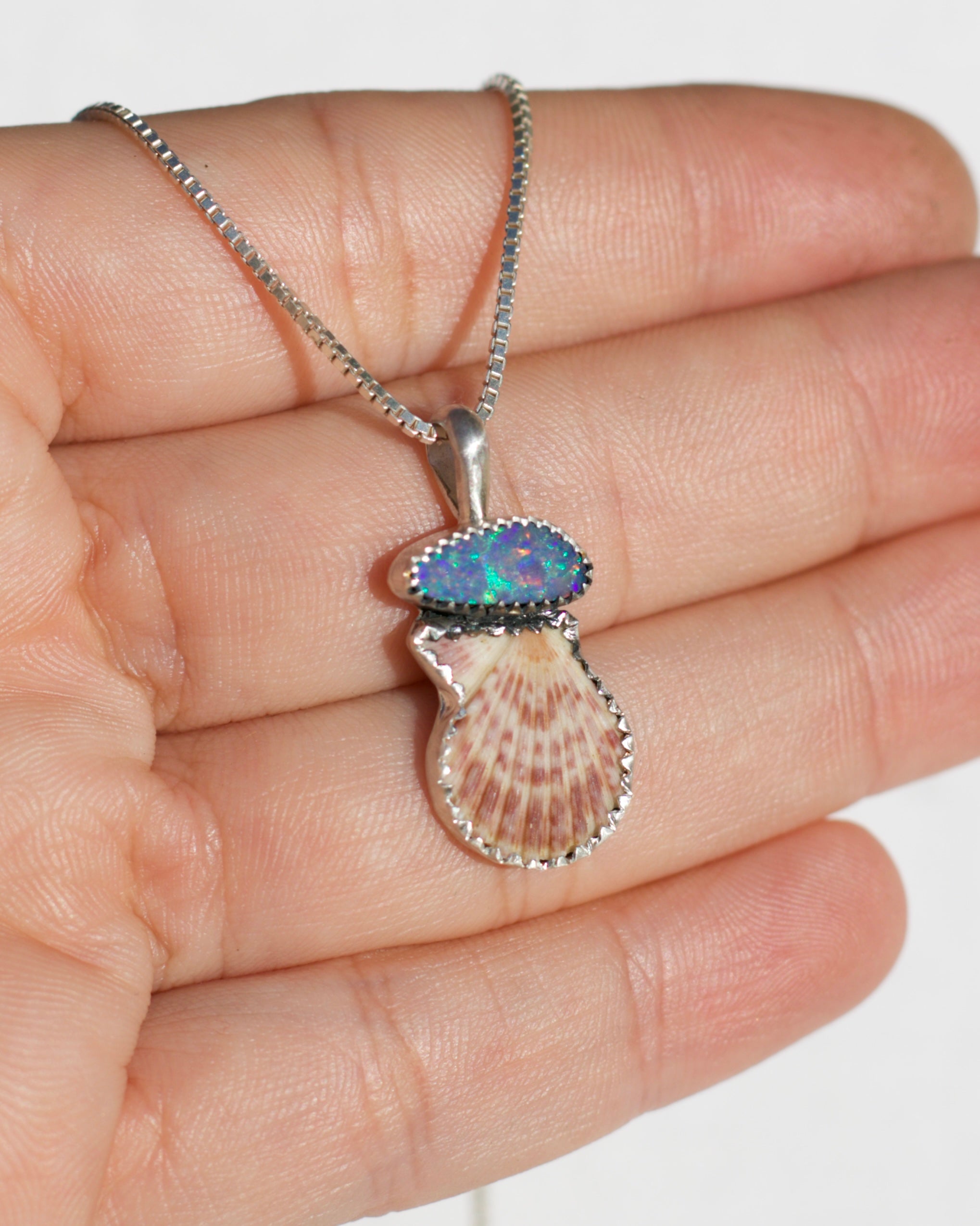 Opal and Shell Necklace