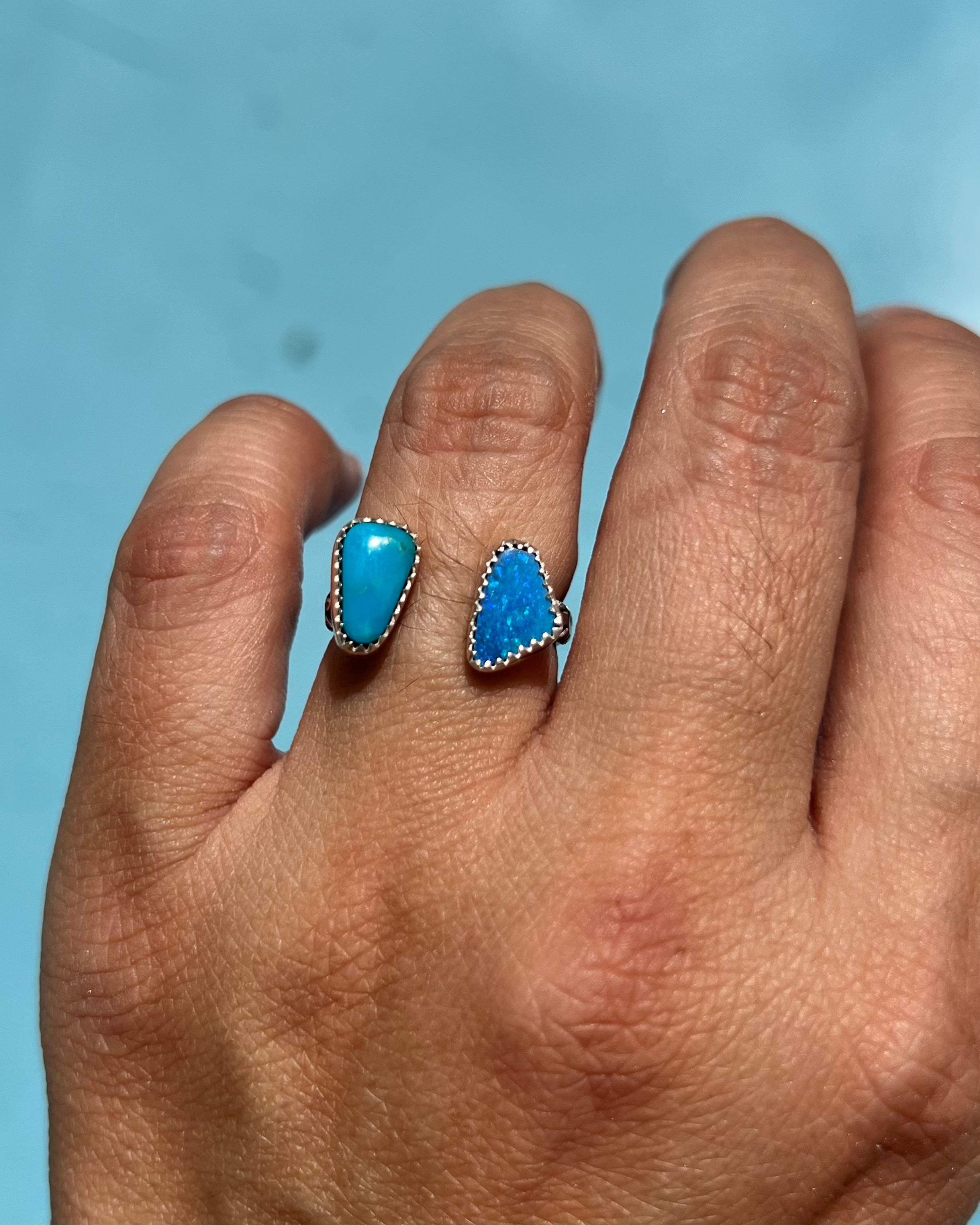 Open Ring Turquoise and Opal