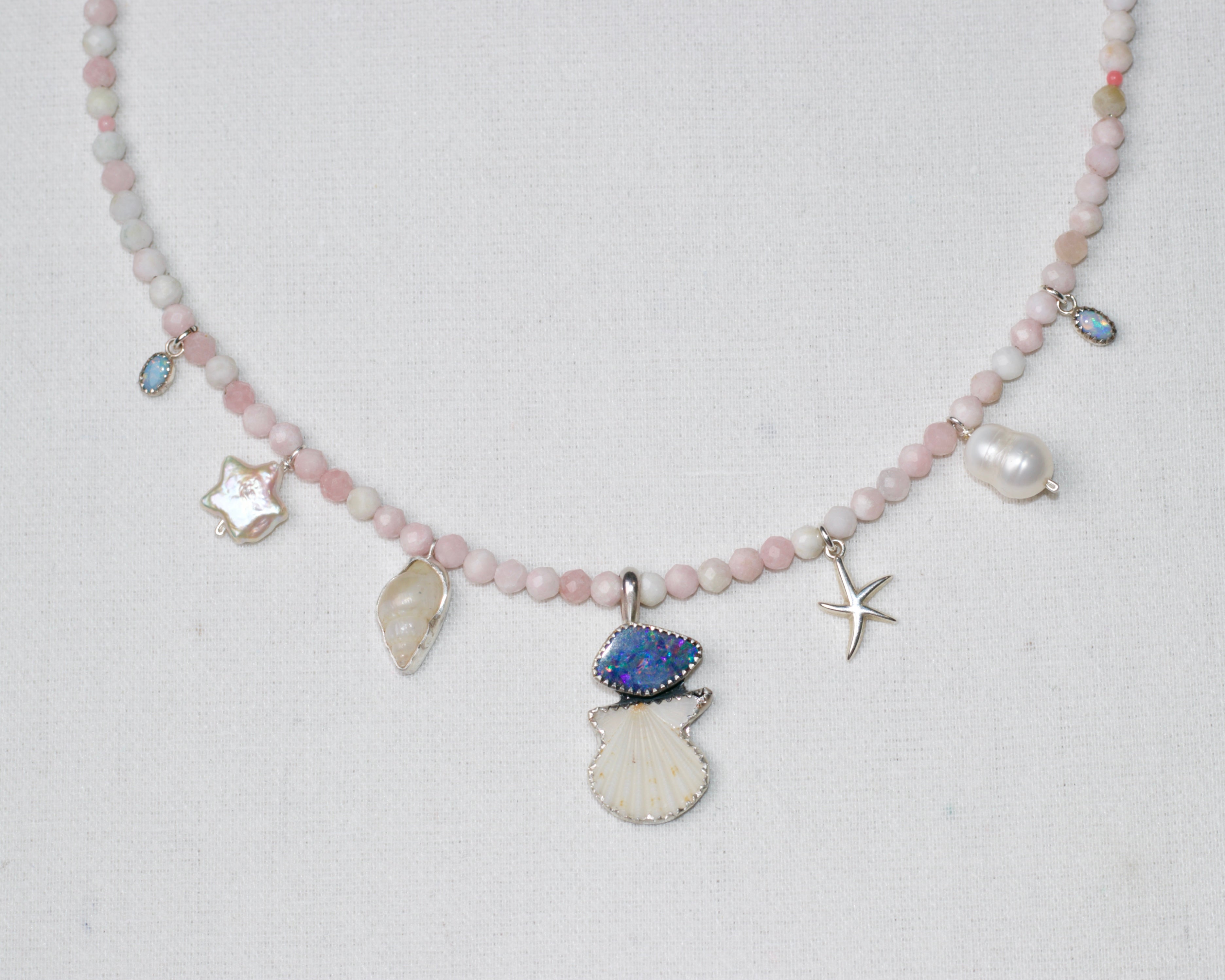 Pink Opal Mermaid Necklace