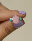 Pink Opal Turquoise Kiss Ring size 6 3/4 -  N 1/2