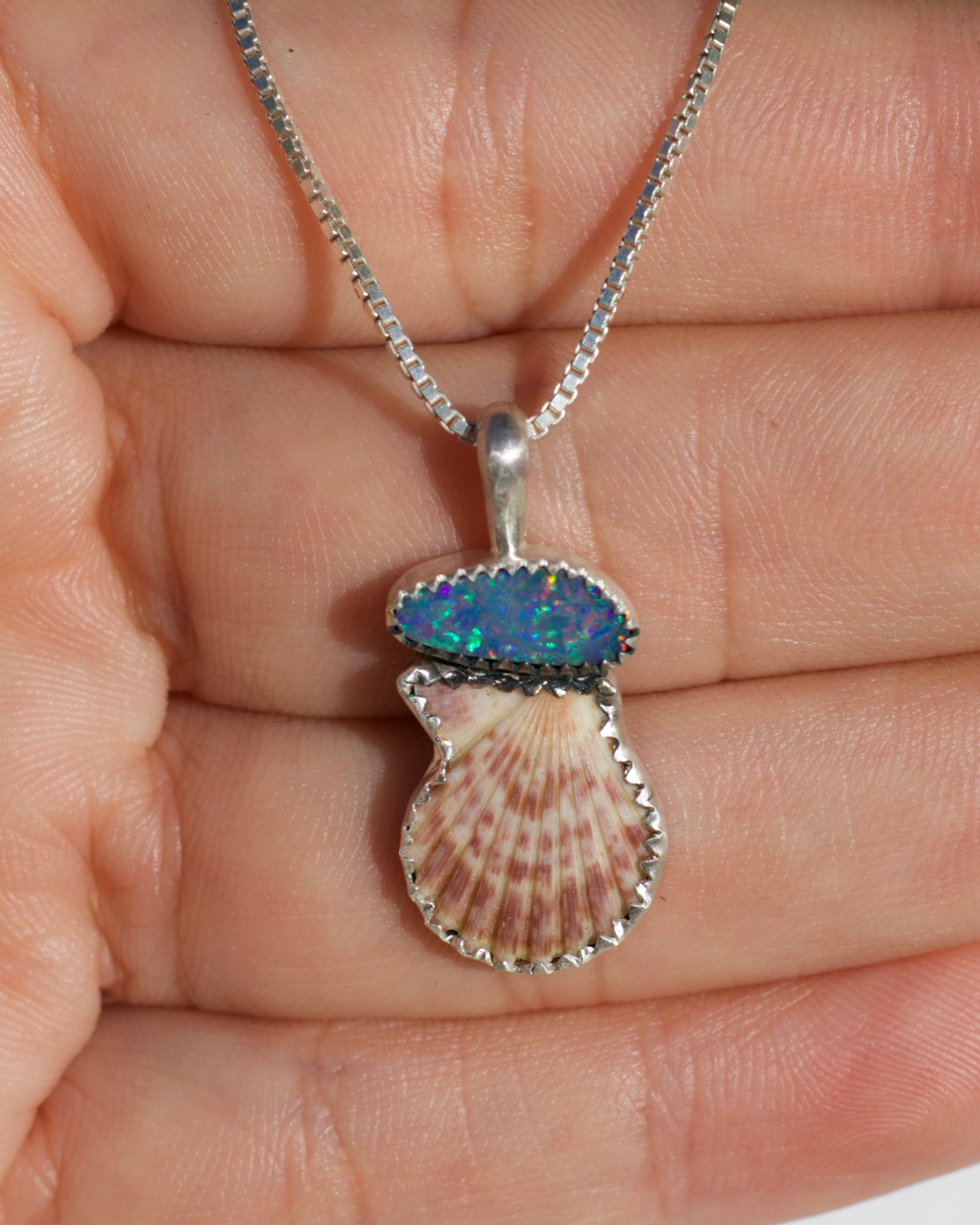 Opal and Shell Necklace