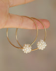 Gold Filled Endless Hoop with Fresh Water Pearls Cluster