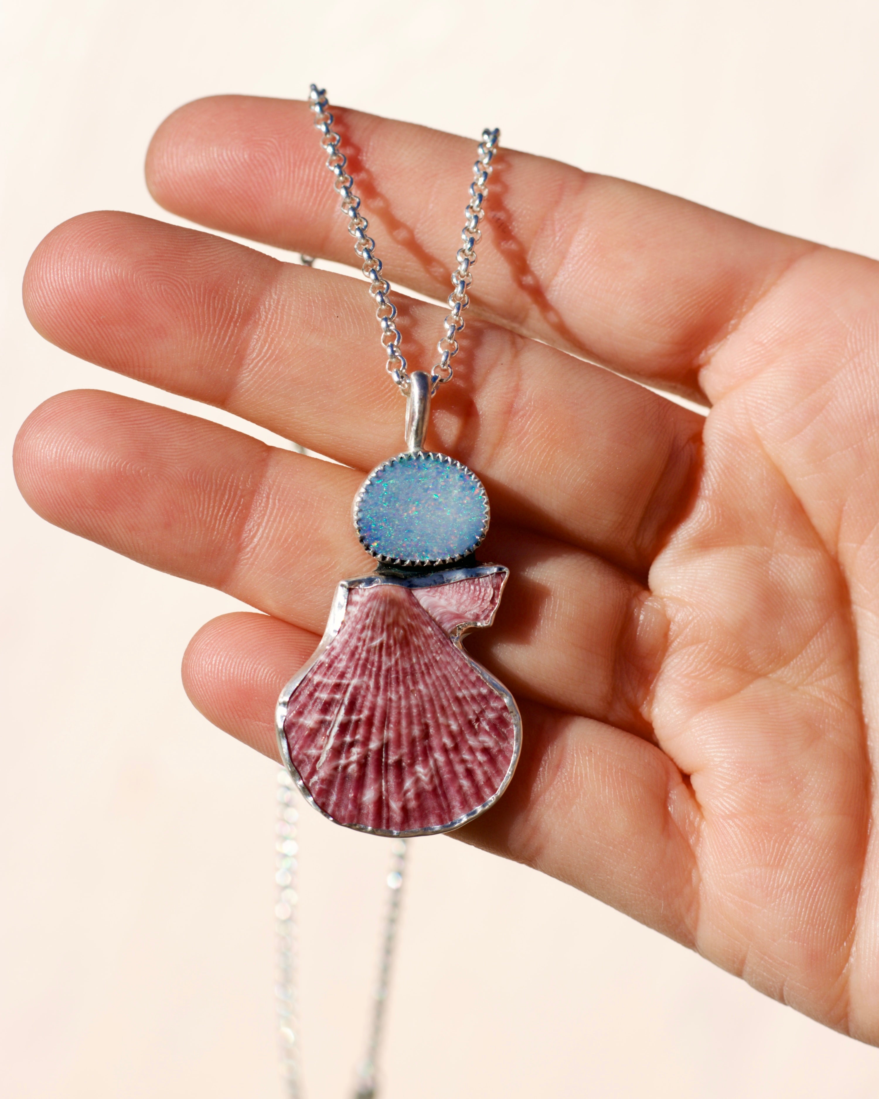 Opal and Shell Necklace