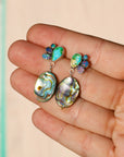 Turquoise, Opal and Abalone Earrings