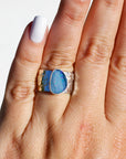 Floral Aplique Opal Ring