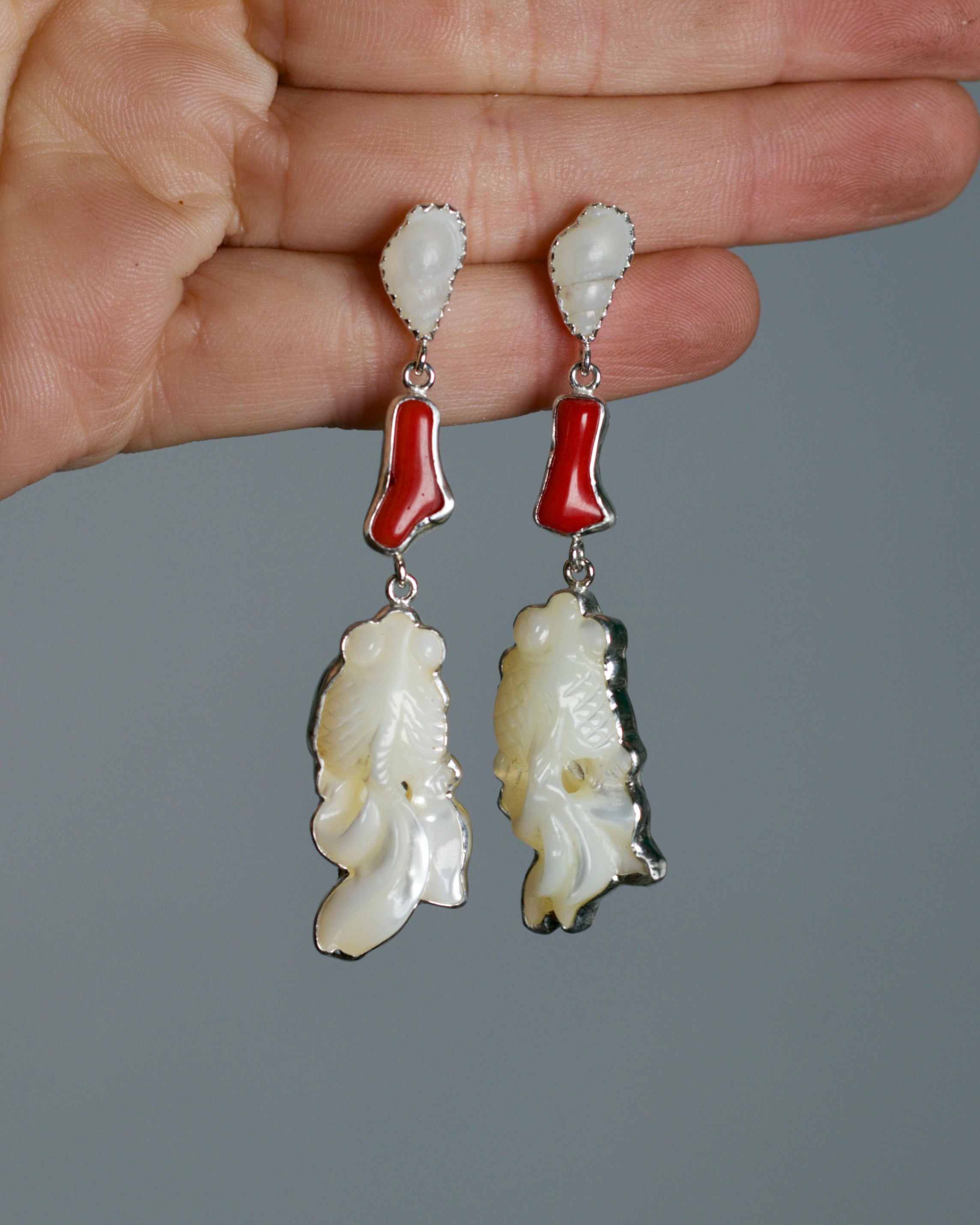 Carved Fish Earrings