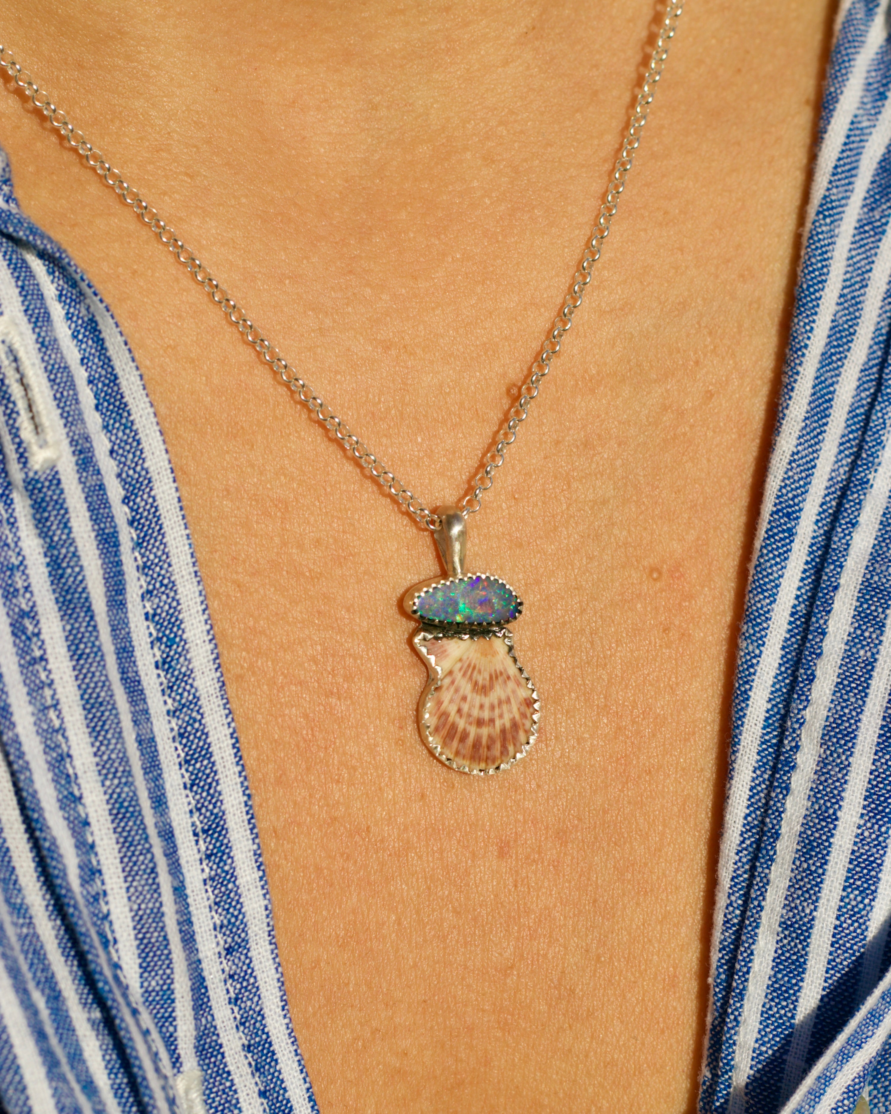 Opal and Shell Necklace