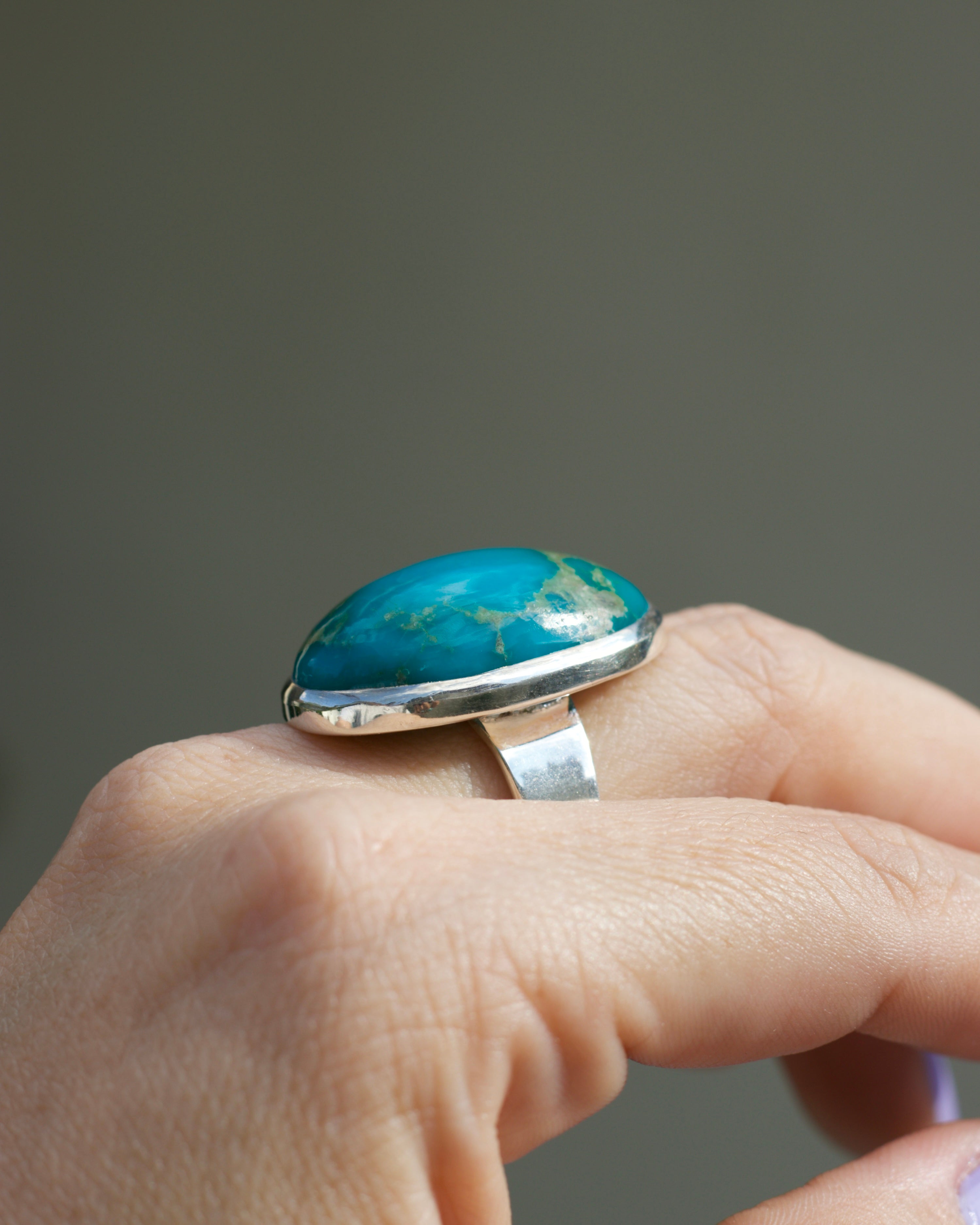 Turquoise Egg Ring - Size 10 3/4
