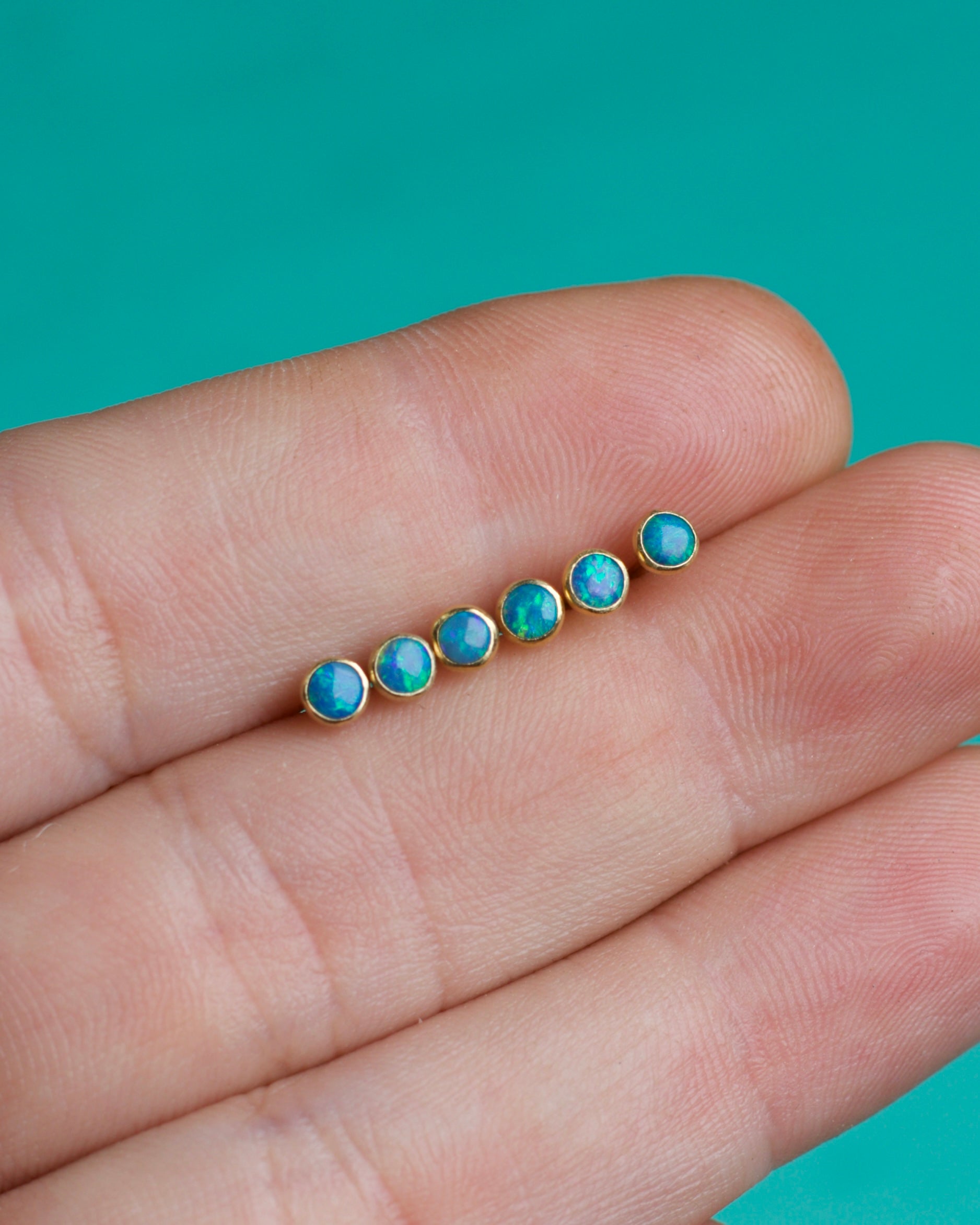 Gold Opal Magic Studs