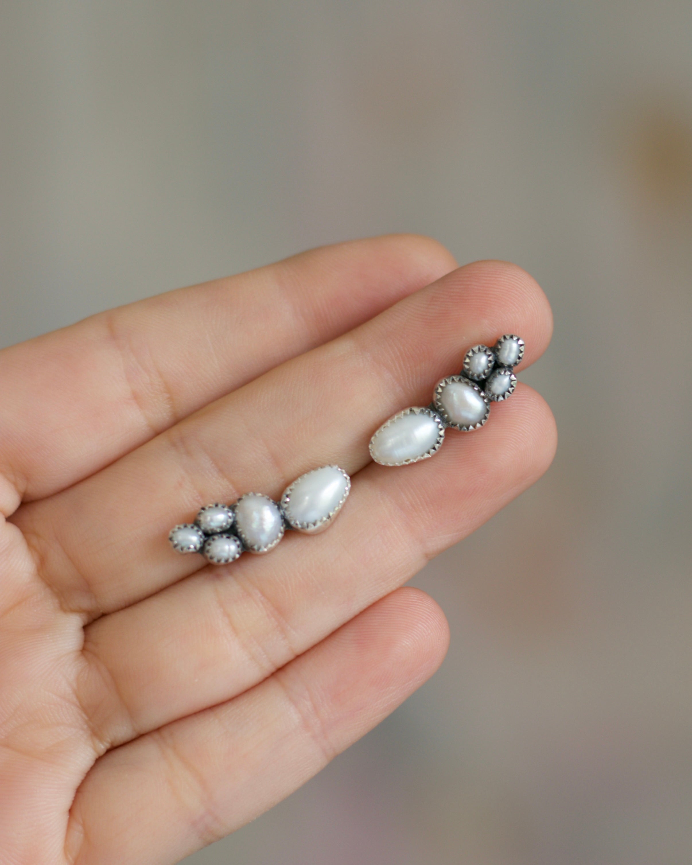 Sweetheart Fresh Water Pearl Ear climbers