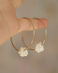 Gold Filled Endless Hoop with Fresh Water Pearls Cluster