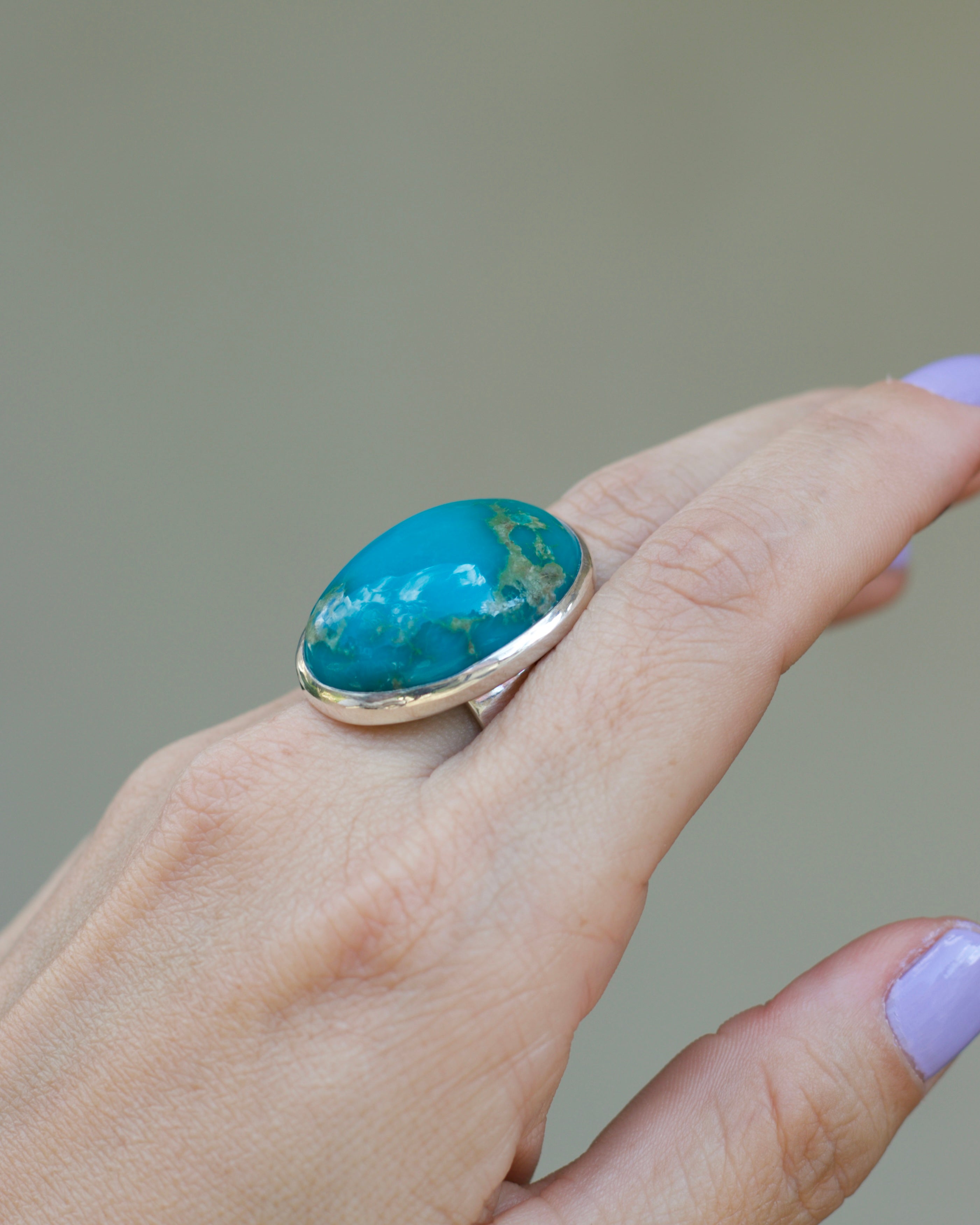 Turquoise Egg Ring - Size 10 3/4