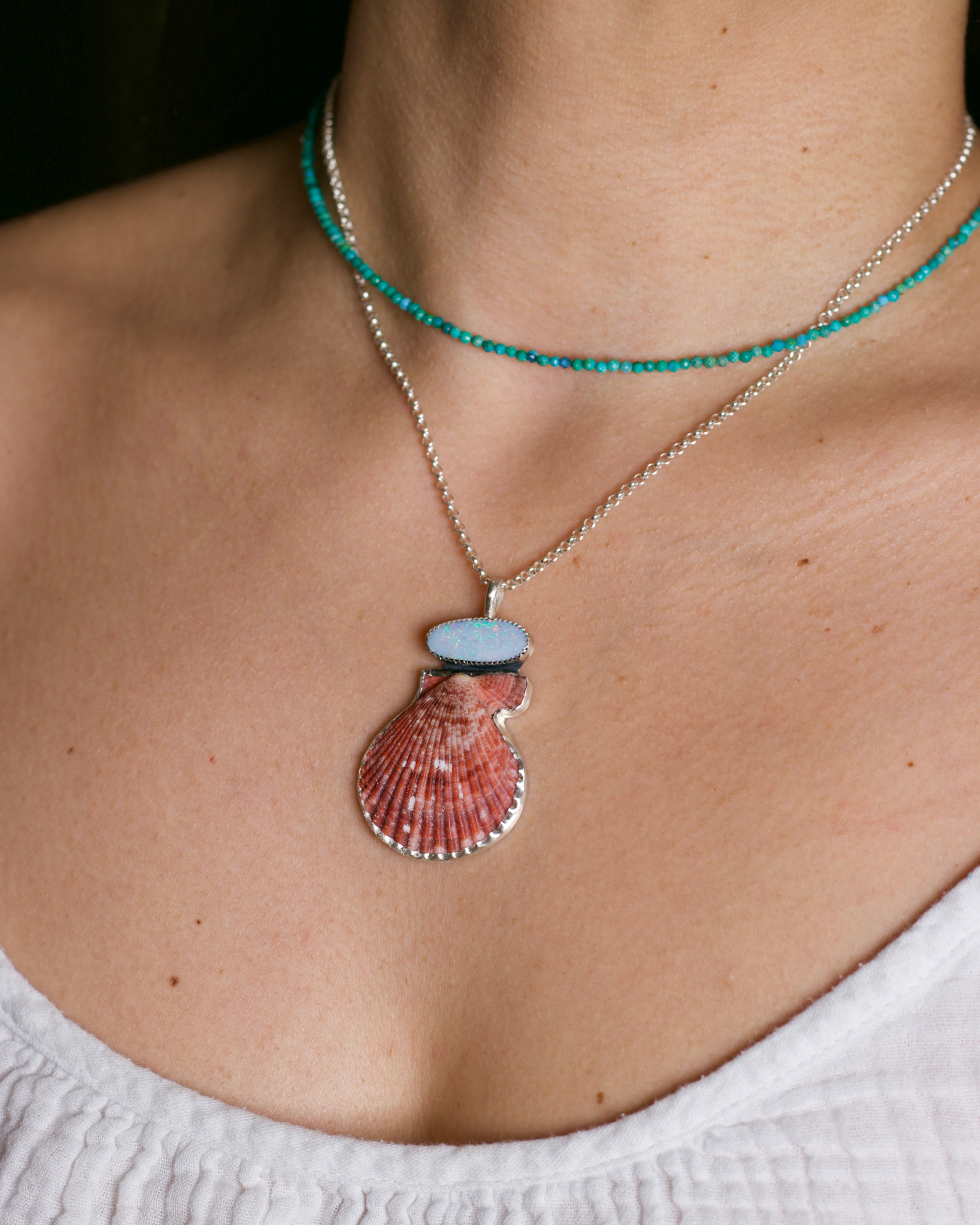 Opal and Shell Necklace