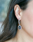 Black Onyx Vamp Hoop Earrings