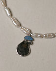 Fresh Water Pearl, Black Shell Opal Mermaid Necklace