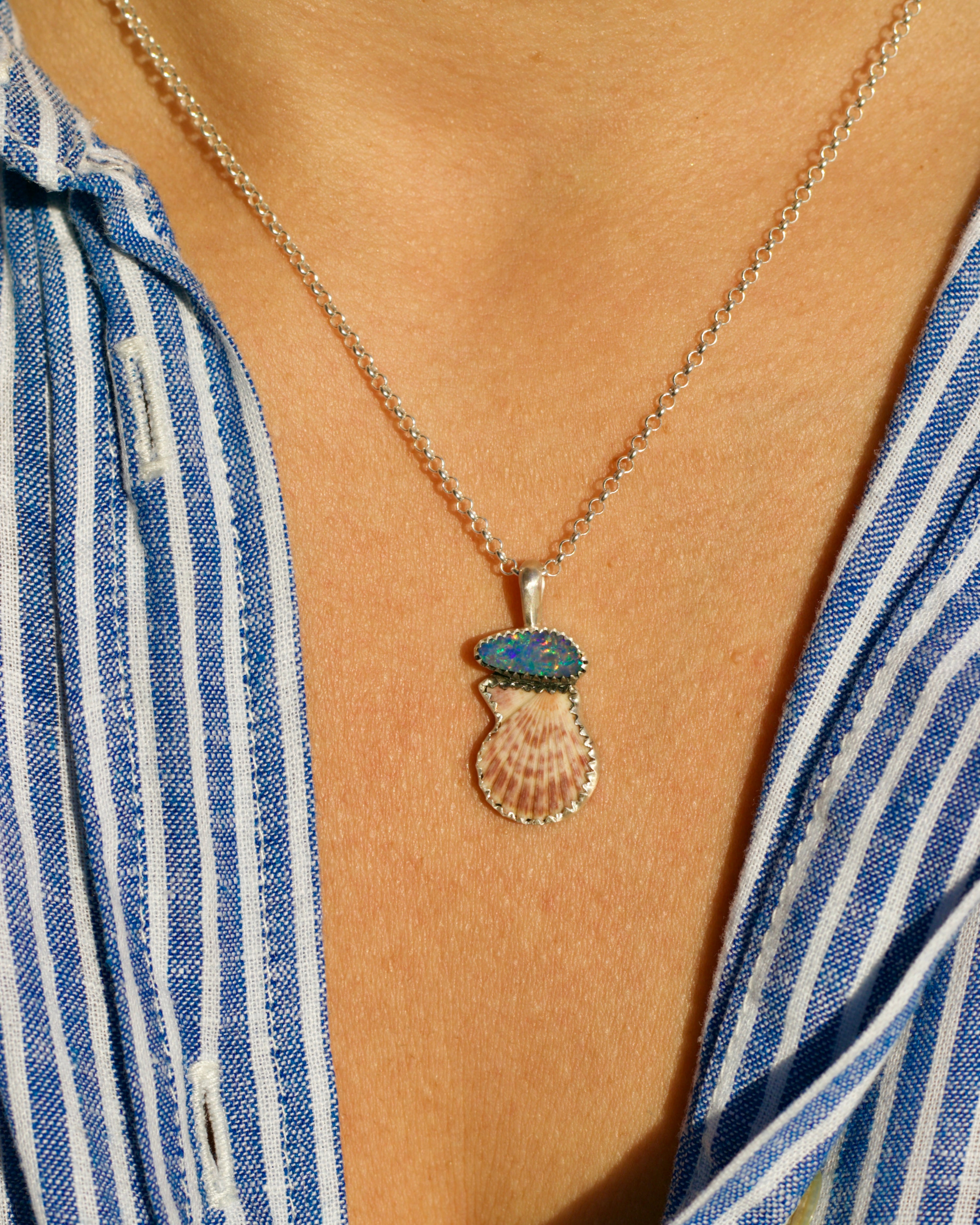 Opal and Shell Necklace