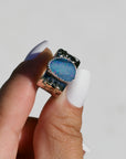 Floral Aplique Opal Ring