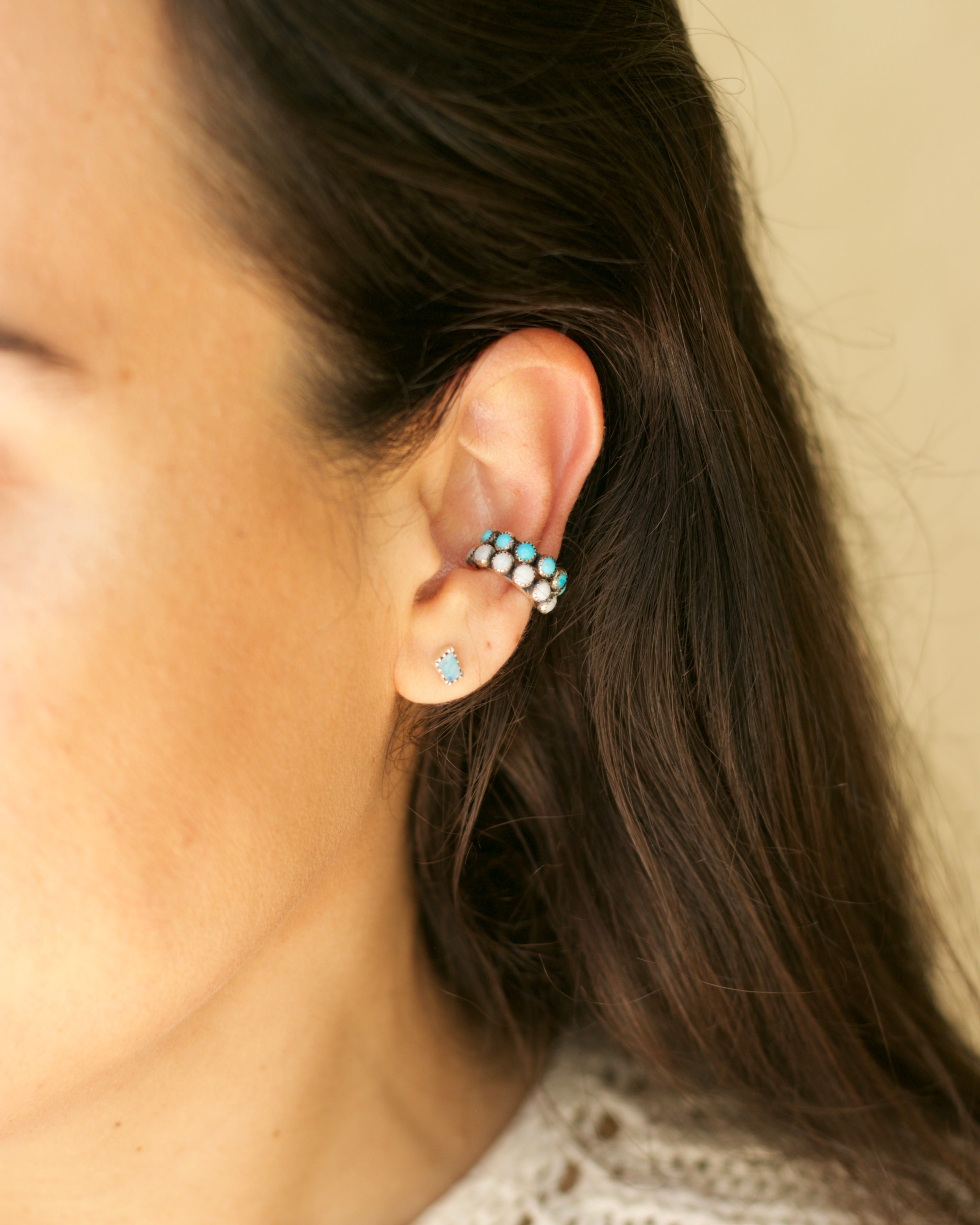 All Blue Turquoise Ear Cuff