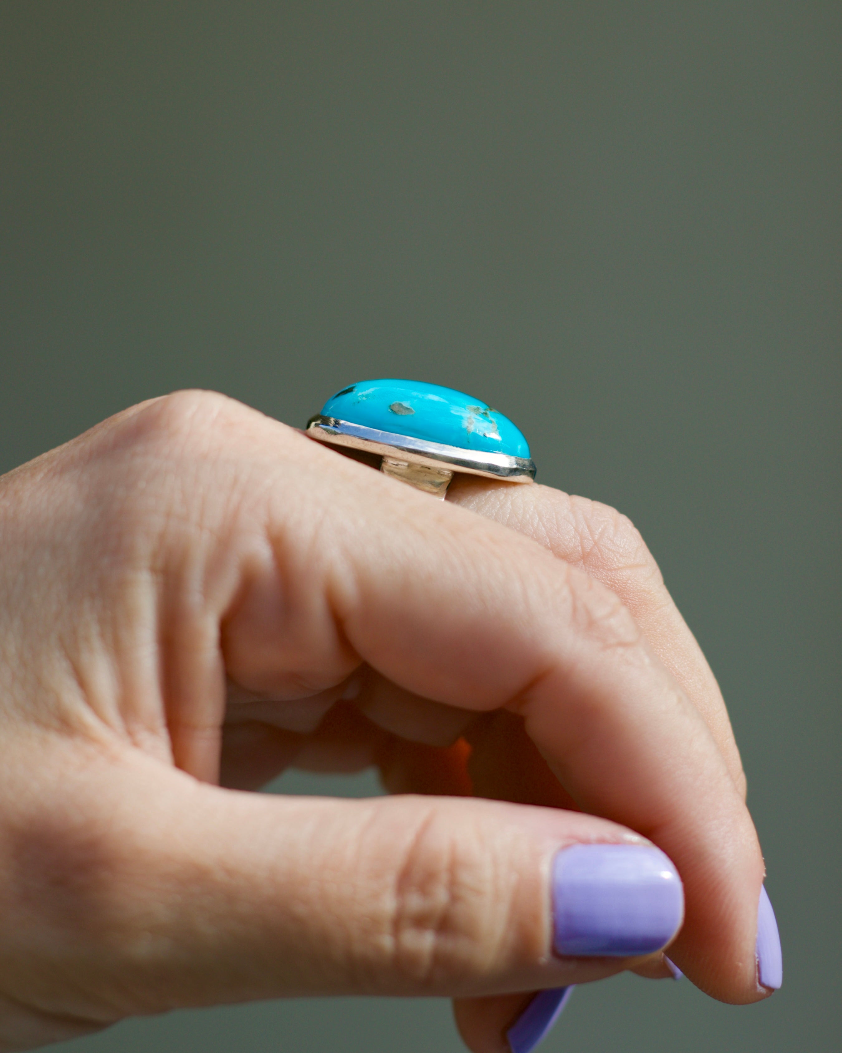 Turquoise Egg Ring - Size 9 1/4