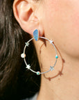 Star Hoops in Fresh Water Pearl