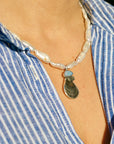 Fresh Water Pearl, Black Shell Opal Mermaid Necklace