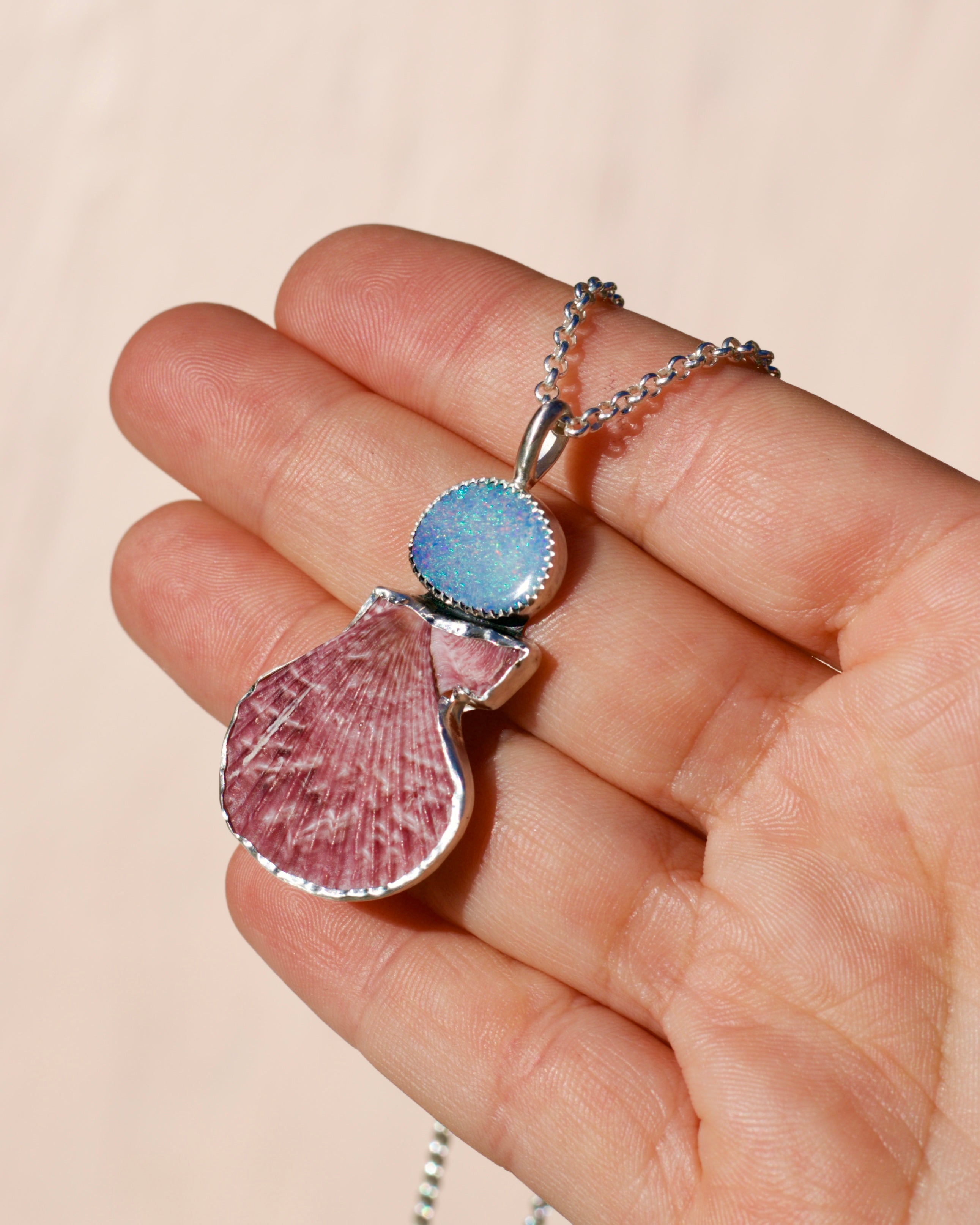 Opal and Shell Necklace