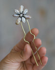 Flower Hair Pin - Fresh Water Pearl -