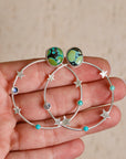 Star Hoops in Turquoise