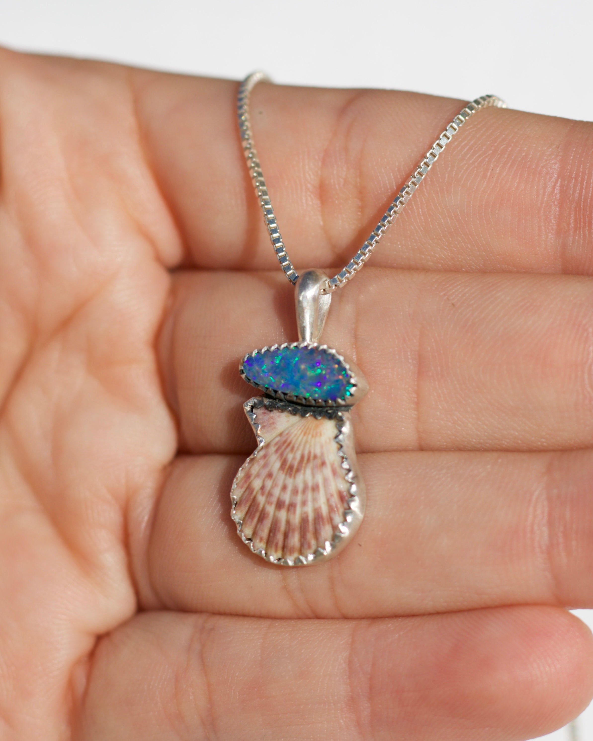 Opal and Shell Necklace