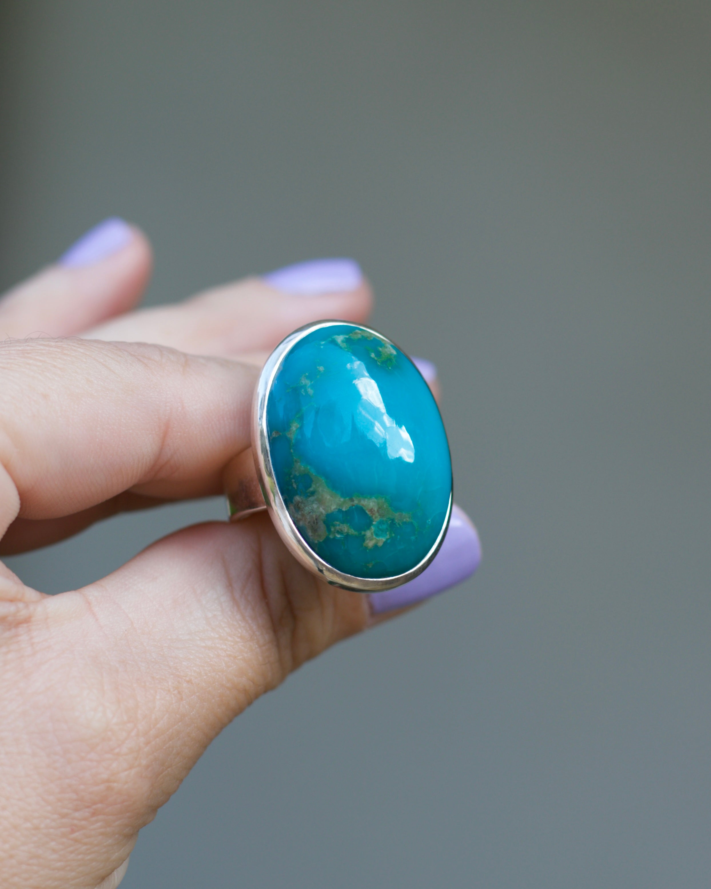 Turquoise Egg Ring - Size 10 3/4