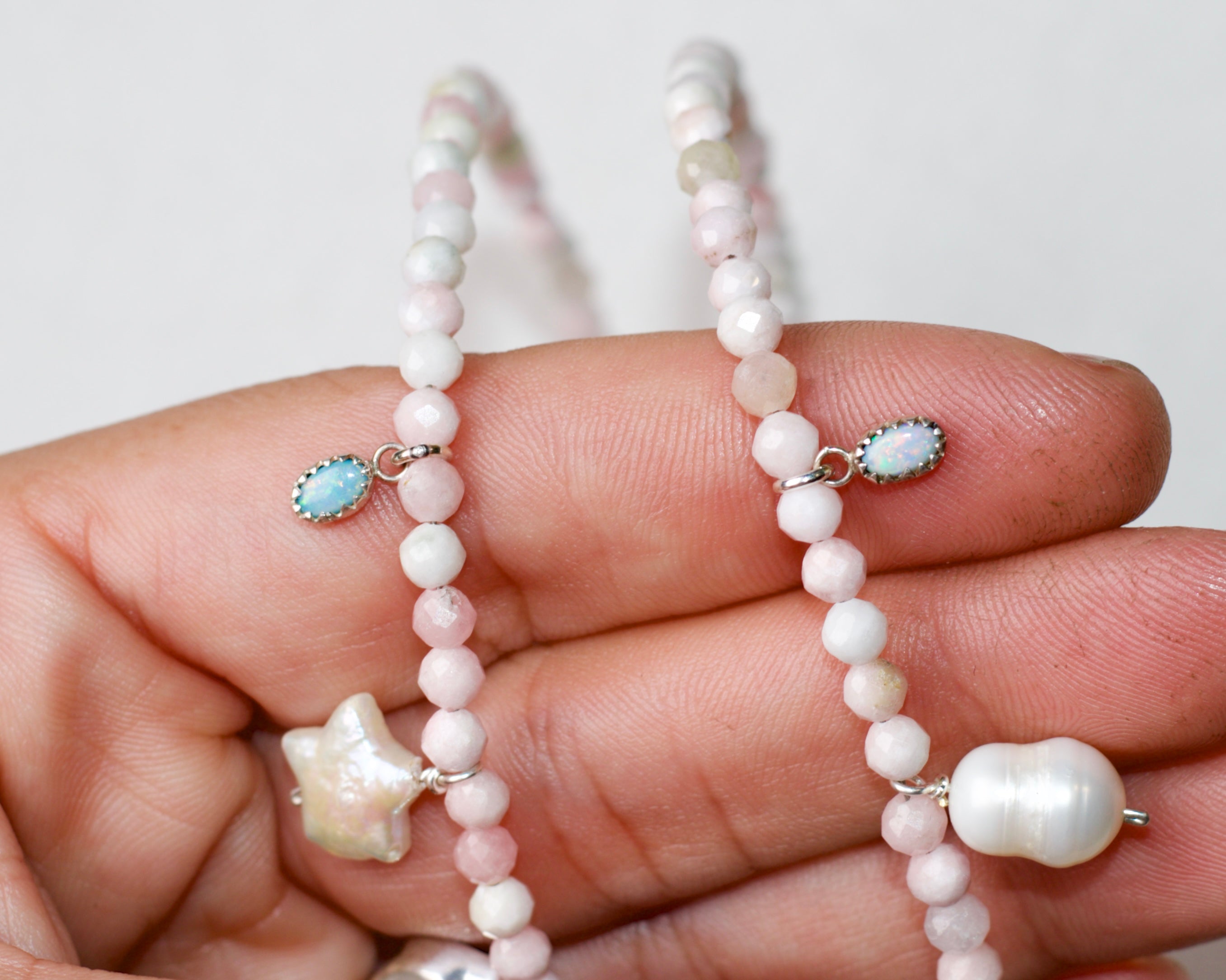 Pink Opal Mermaid Necklace