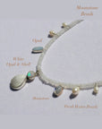 Raibown Moonstone Mermaid Necklace Opal and Shell in Silver