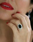 Black Onyx Vamp Ring Size 6.5