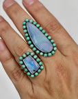 Together ring. Boulder Opal and Turquoise Size 7.15
