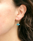 Silver Hoops in Opal & Turquoise