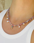 Raibown Moonstone Mermaid Necklace Opal and Shell in Silver
