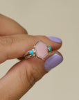 Pink Opal Turquoise Kiss Ring size 6 3/4 -  N 1/2