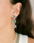 Fleur Earrings FW Pearl and Turquoise