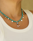 Raibown Moonstone Mermaid Necklace Opal and Shell in Silver