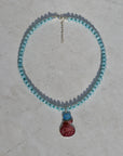 Juicy Aquamarine Beads, Opal and Shell Necklace