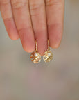 Small Gold Endless Hoop with Fresh Water Pearls and Sand Dollar
