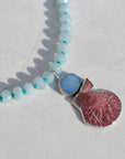 Juicy Aquamarine Beads, Opal and Shell Necklace