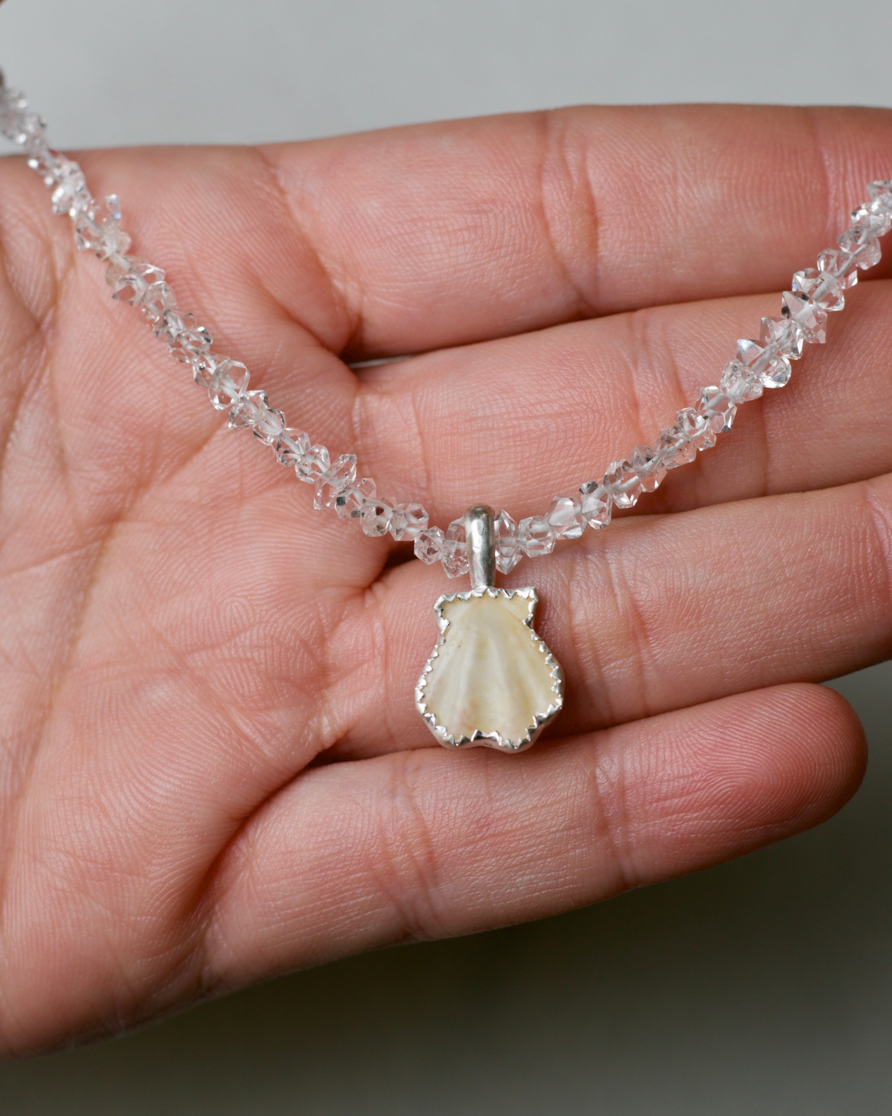 Herkimer Diamond Mermaid Necklace.