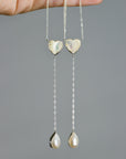 Pearl Heart. Lariat Necklace