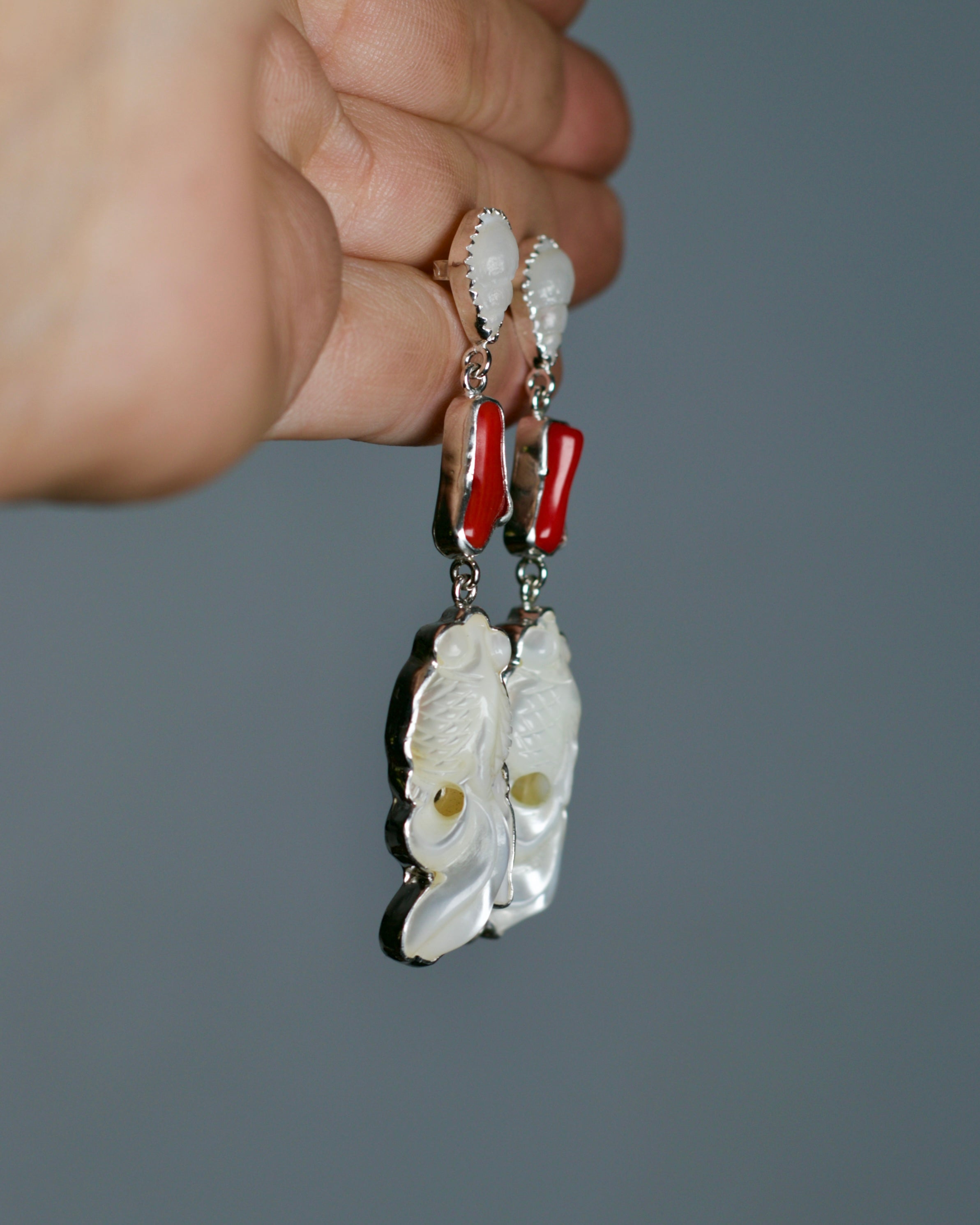 Carved Fish Earrings