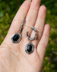 Black Onyx Vamp Hoop Earrings
